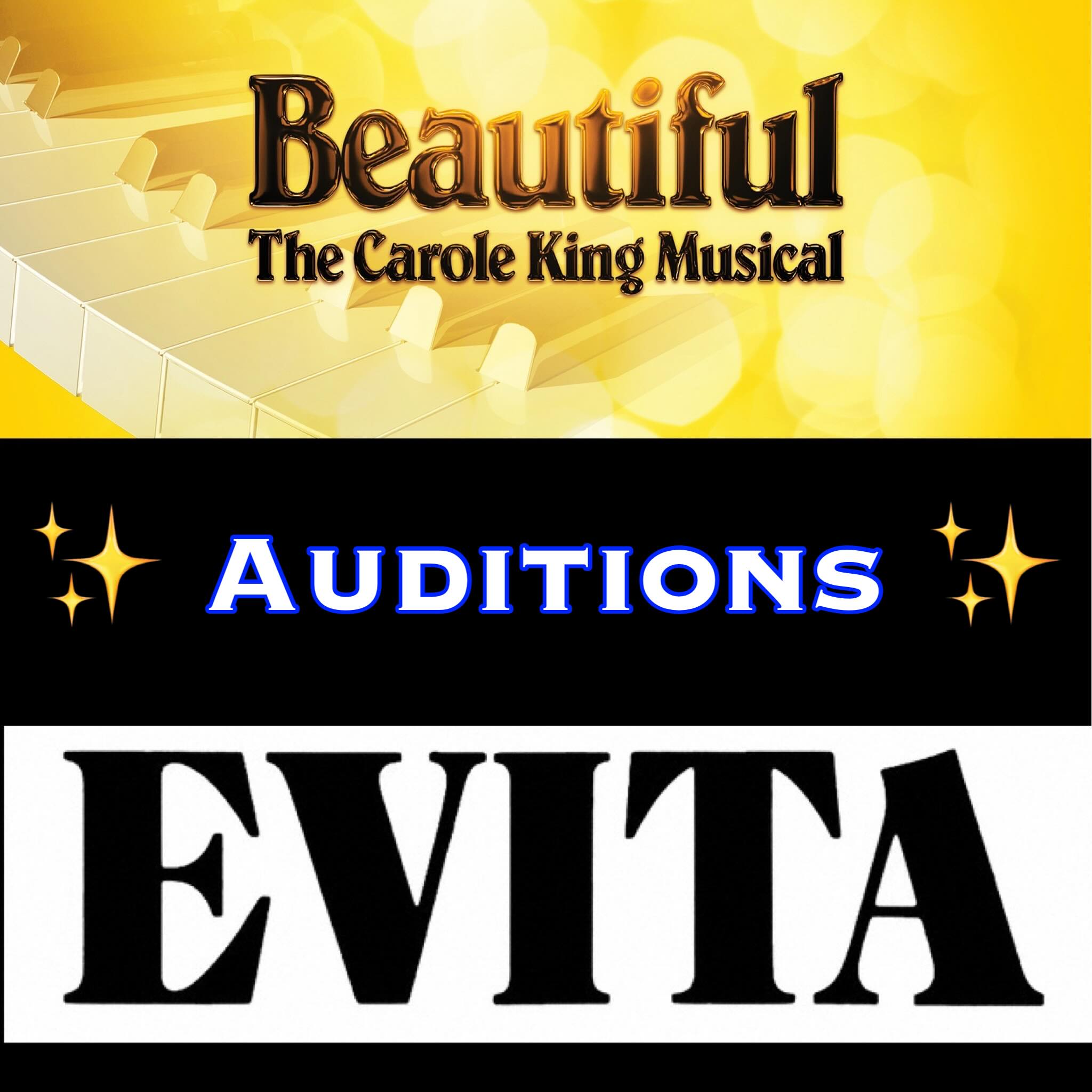 CTX3672. In-person and Video Auditions for BEAUTIFUL and EVITA, by The Harlequin, San Antonio