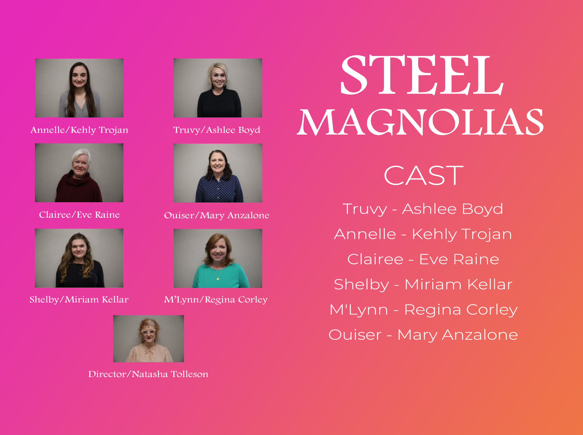 steel magnolias 2022 cast