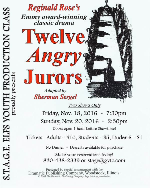 Twelve Angry Jurors by S.T.A.G.E. Bulverde