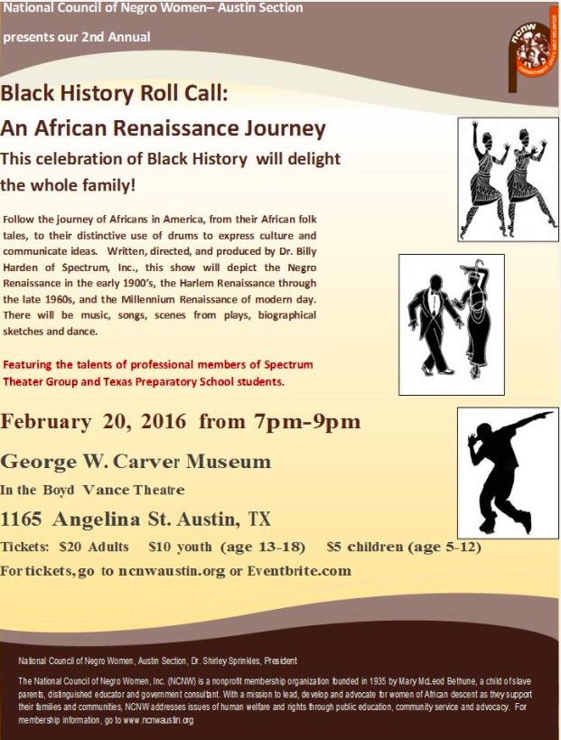 Black History Roll Call - An African Renaissance Journey by Spectrum Theatre Company