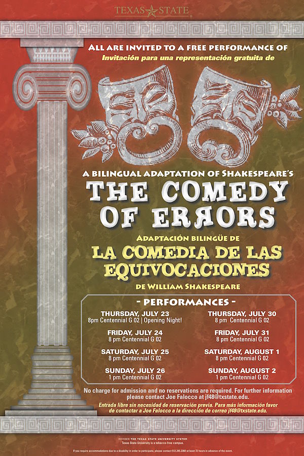 The Comedy of Errors/La Comedia de Equivocaciones by Texas State University