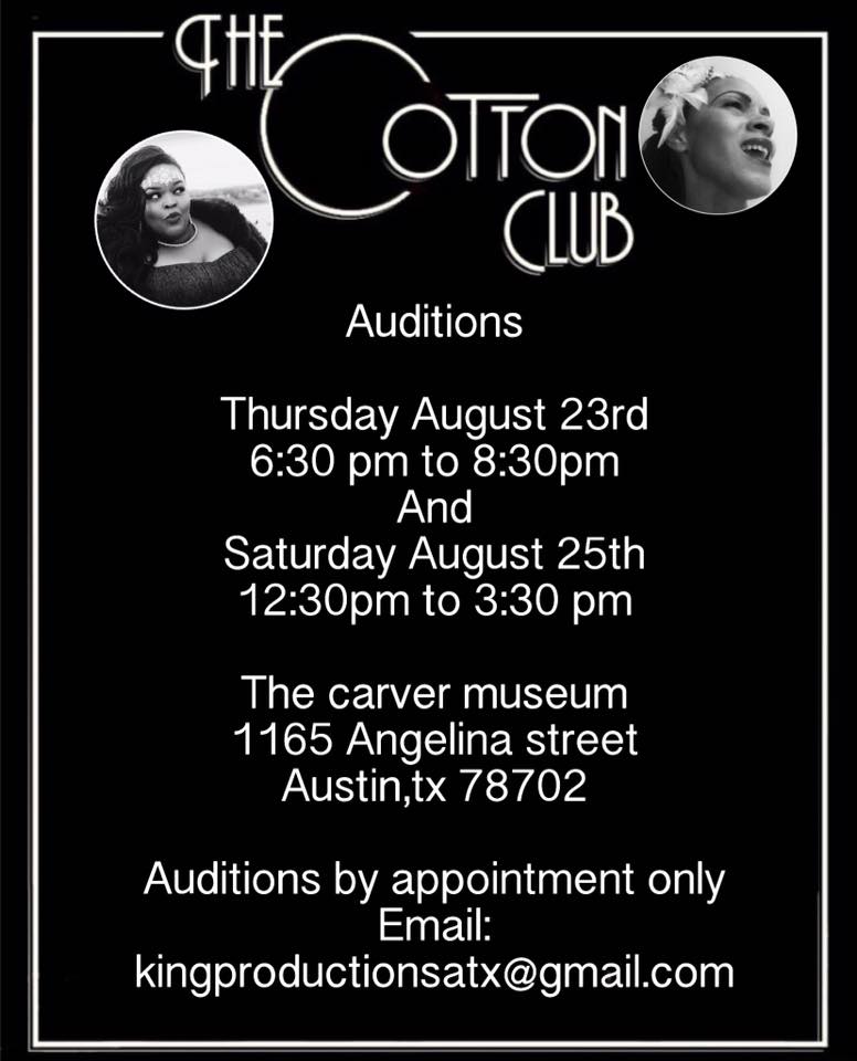 Auditions for The Cotton Club, by Robert King, Jr.
