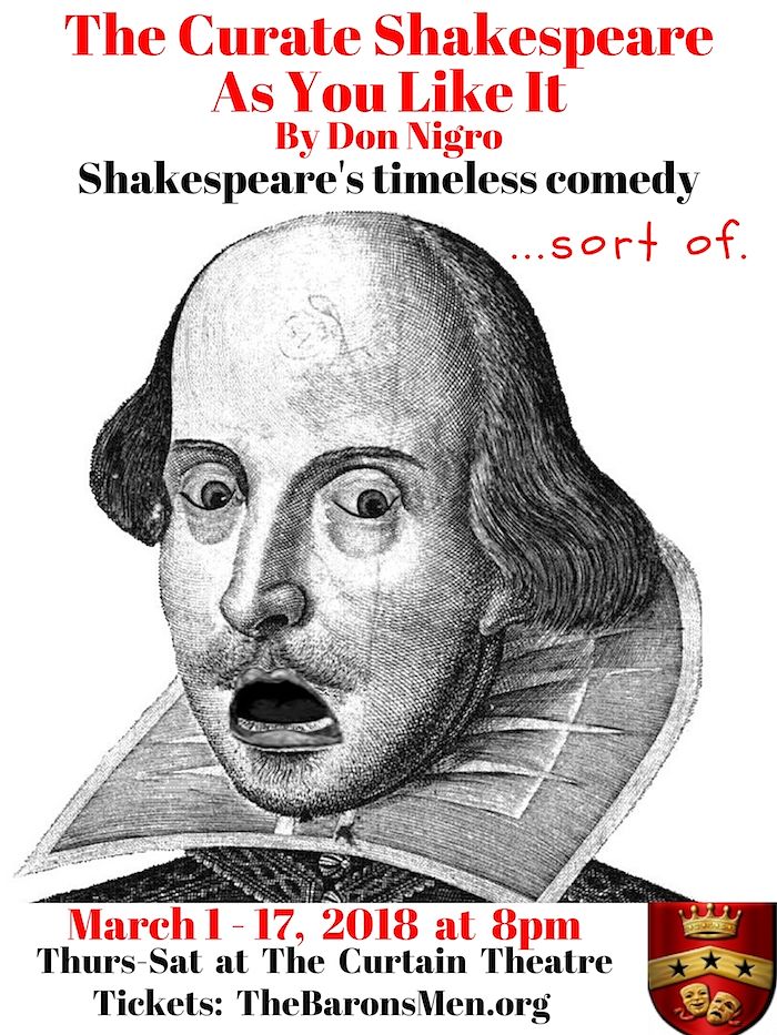 Auditions for The Curate Shakespeare As You Like It, by The Baron's Men