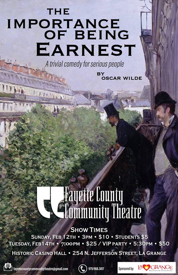 The Importance of Being Earnest by Fayette County Community Theatre