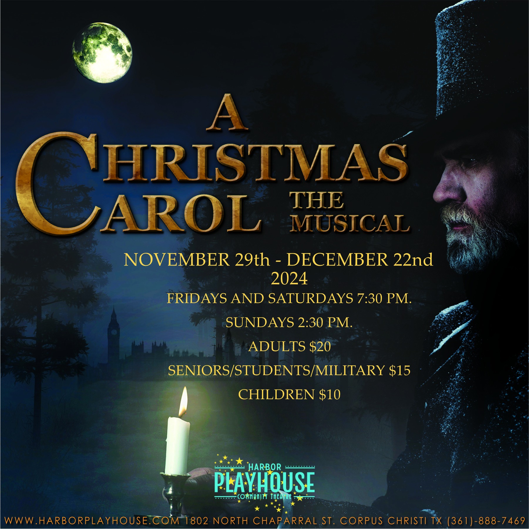 A Christmas Carol, the musical by Harbor Playhouse