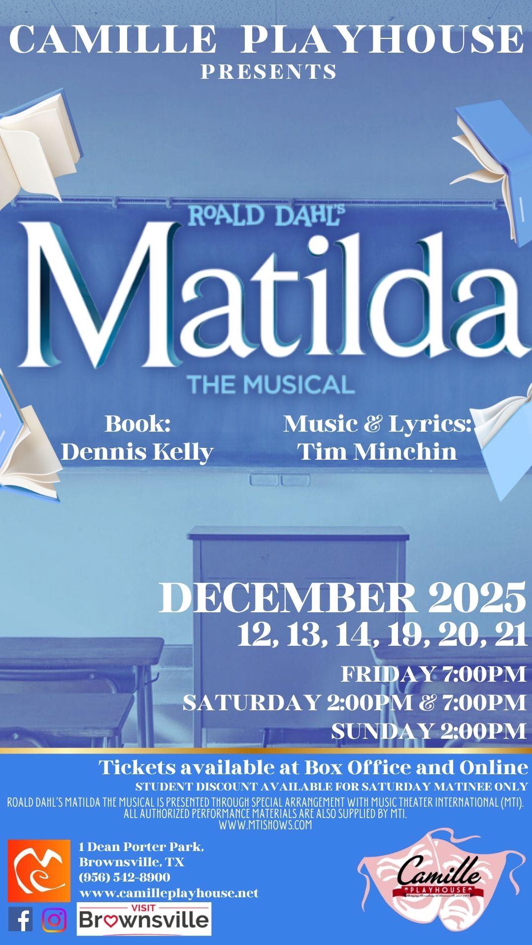 Matilda, the musical by Camille Lightner Playhouse