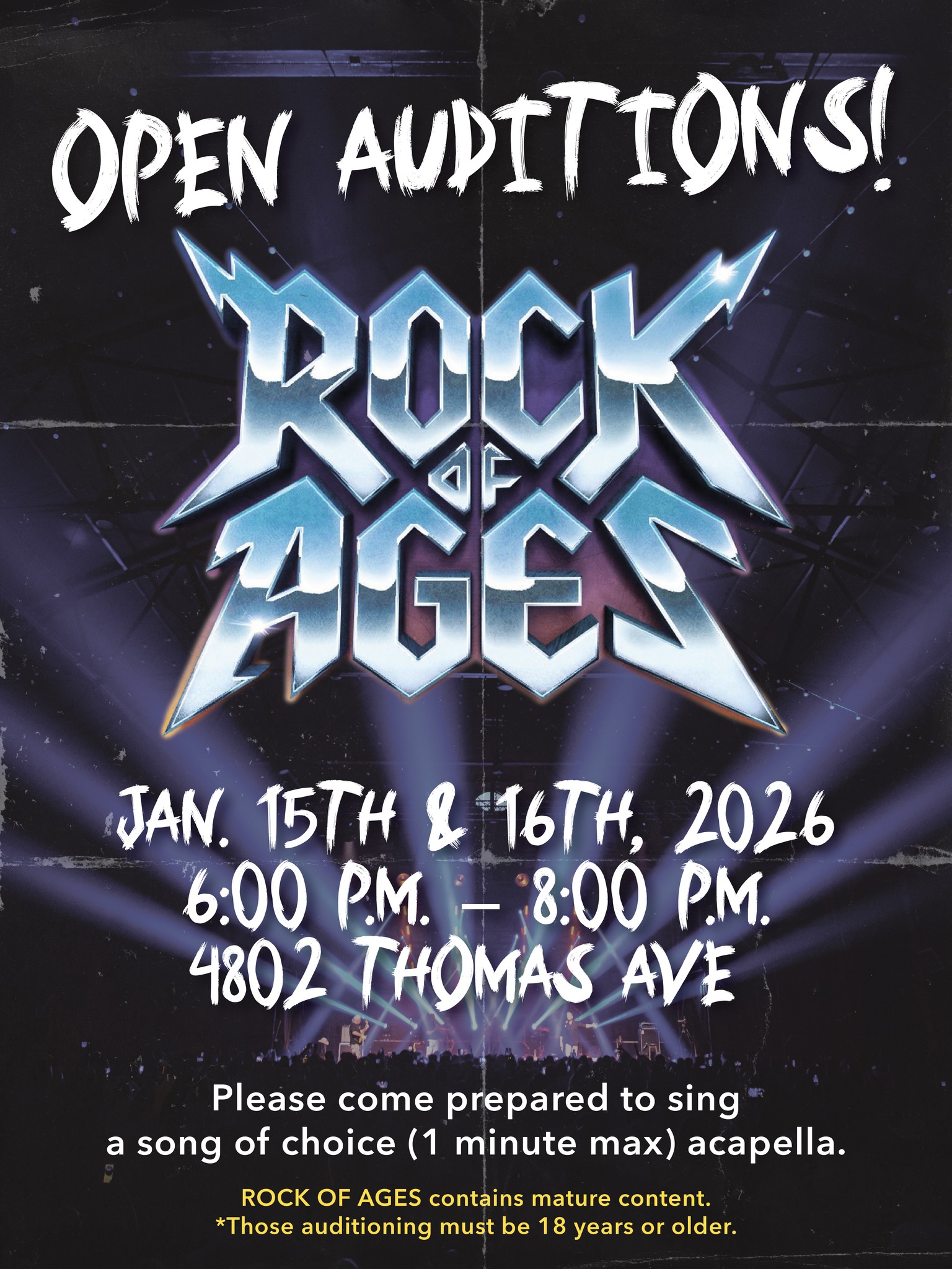 CTX4269. Auditions for Rock of Ages, by Laredo Little Theatre