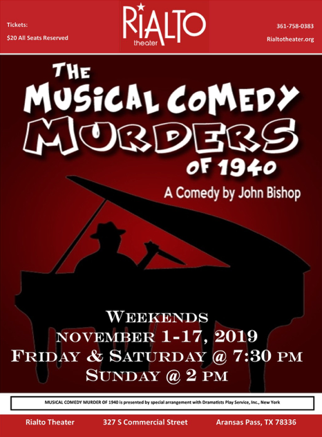 The Musical Comedy Murders of 1940 by Rialto Theatre