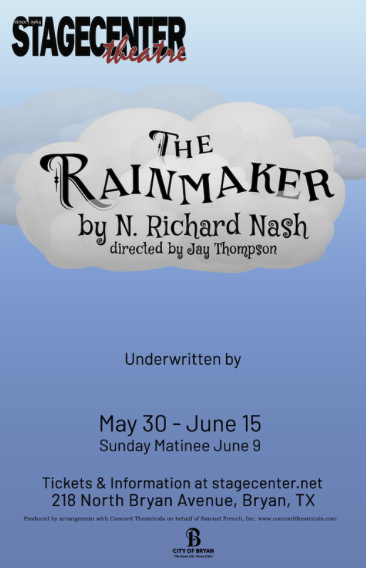 CTX3661. Auditions for The Rainmaker, by StageCenter Community Theatre