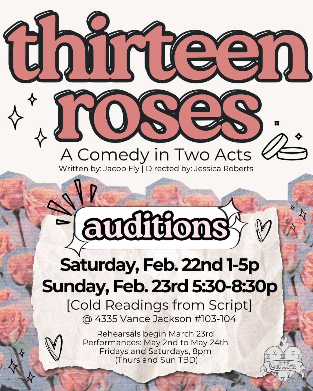 CTX 4004. Auditions for Thirteen Roses, by Overtime Theater, San Antonio