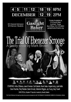 The Trial of Ebenezer Scrooge by Gaslight Baker Theatre