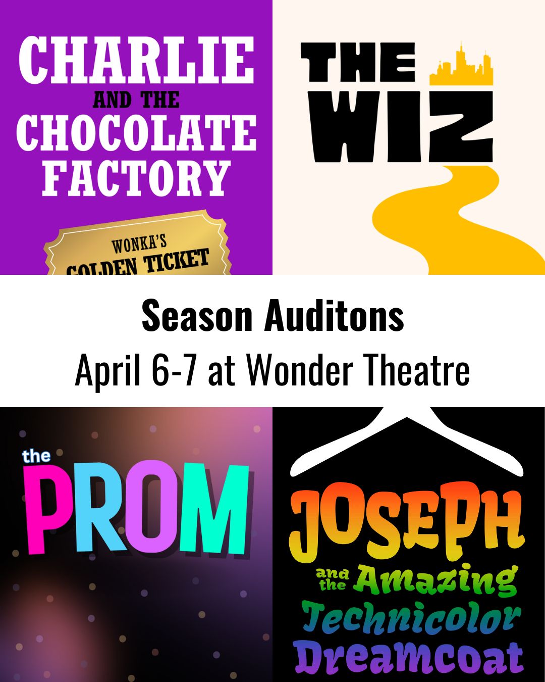 Auditions for upcoming season, by Wonder Theatre (formerly Woodlawn Theatre), San Antonio