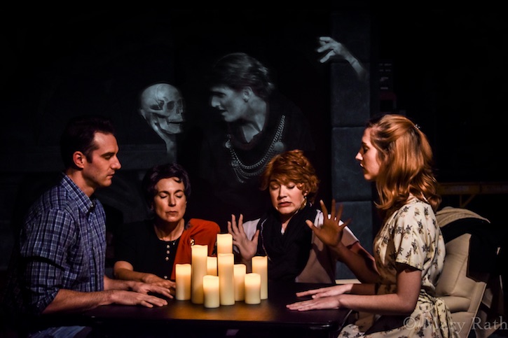 Brady Kickhaefer, Karen Rudy, Kristy Lee Pagan,  Sydney Boyenga . Joseph Urick as the ghost. Photo by Mary Rath.