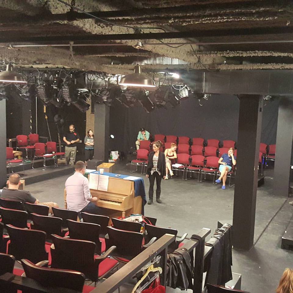 Rehearsal in the TSP black box theatre, seen from SW corner light booth (photo: TSP)