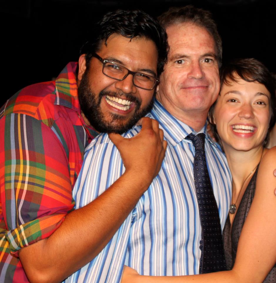 Producers Derek Kolluri and Jenny Lavery with playwright Dennis Bailey (image: Theatre en Bloc via Facebook)