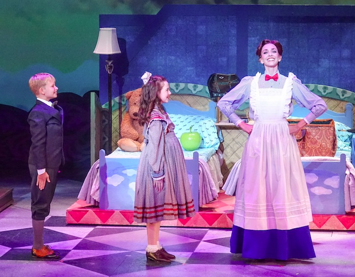 Michael and Jane with Mary Poppins (Jill Crowley Blackwood (photo by Kirk R. Tuck)