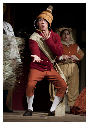 Alejandro MacDonald-Villareal as Bottom playing Pyramus (image: Kimberley Mead)