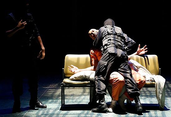 The murder of Clarence (Andraes Hunt)(image: Texas State University Theatre)