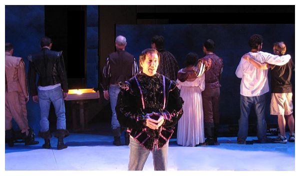 Sept 4 rehearsal, Prospero's epilogue: 'Now are all my charms o'erthrown. . . .' (ALT photo)